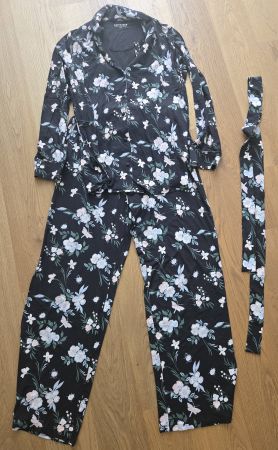 Schiesser Pyjama / Nachtwäsche floral / Blumenmuster, Gr. 40