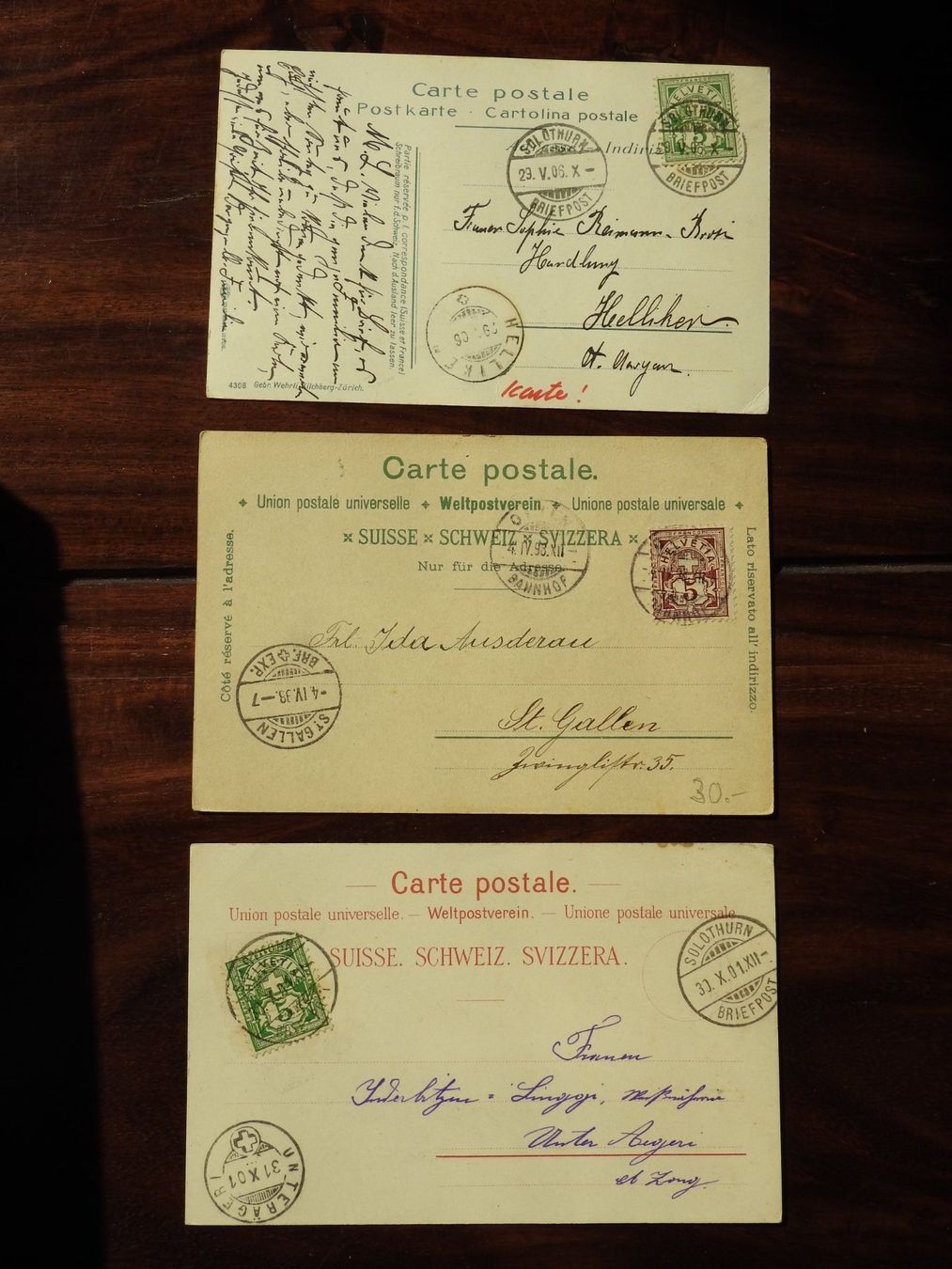 Cartes postales: Solothurn 3 schöne AK – D'occasion à Rain par 999-800-K 1