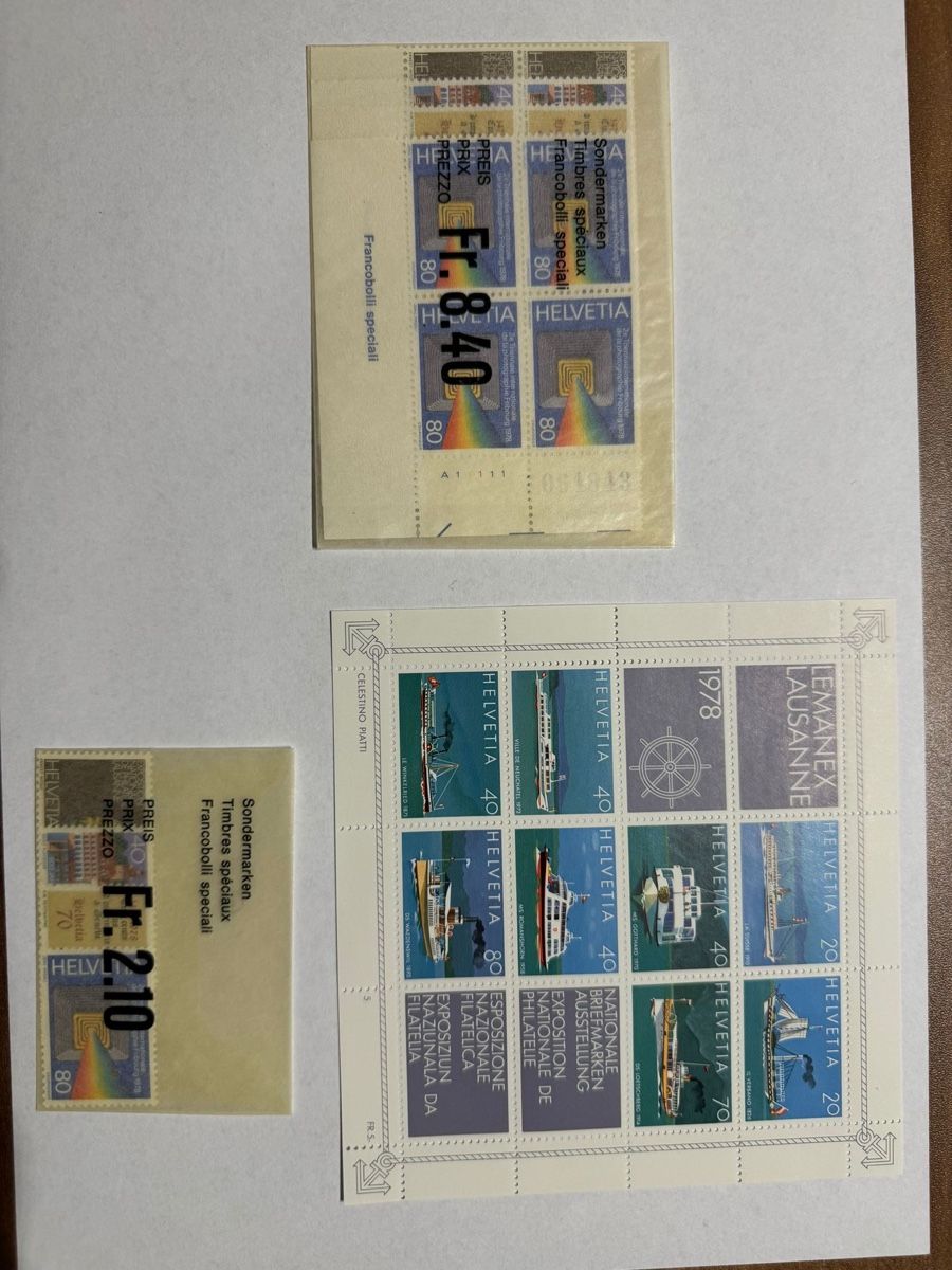 Tutti i francobolli: Briefmarken 1978 – Nuovo (secondo la descrizione) da Bütschwil venduto da sof_p98b 1