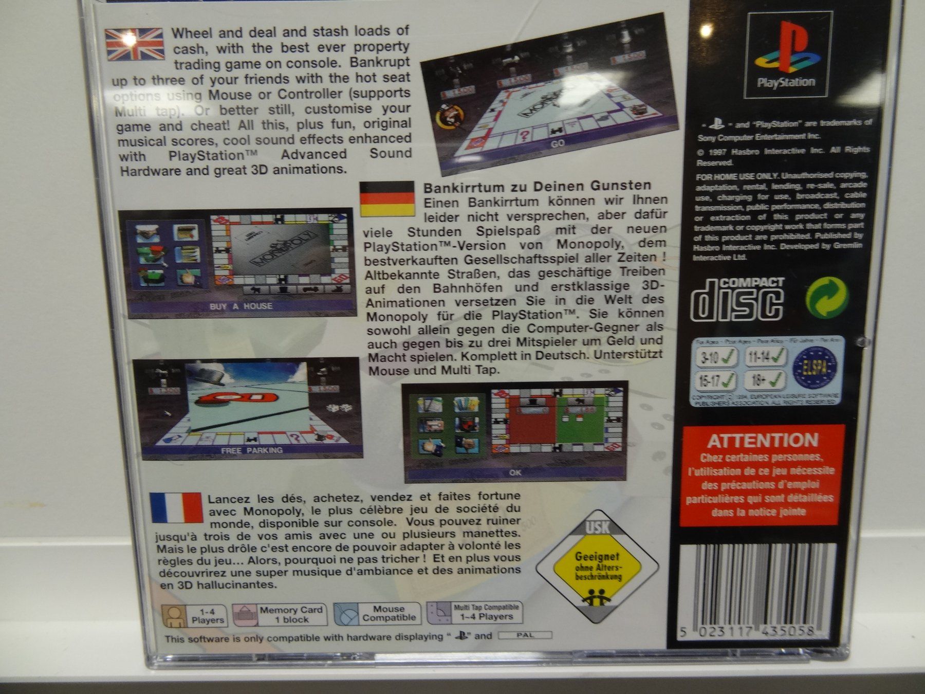 Sony Giochi: Monopoly Playstation 1 Spiel PS – Usato da luzern venduto da musicandart 1