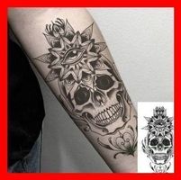 Temporär Fake Tattoo Totenkopf Schädel Skull Halloween Bone