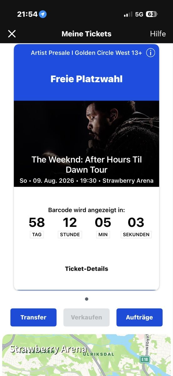 Biglietti: The Weeknd Golden Circle Konzert Tickets – Nuovo e nell'imballaggio originale da Sevelen venduto da rihenamontana