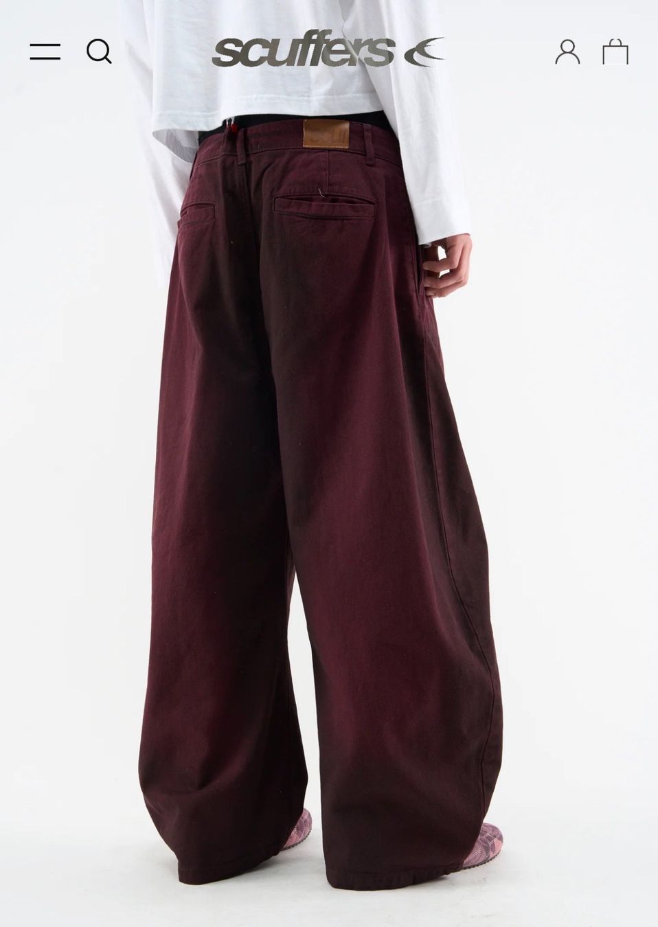 Scuffers Jeans: scuffers Shell Burgundy Pants – Usato da Erlach venduto da VerkaufX 4