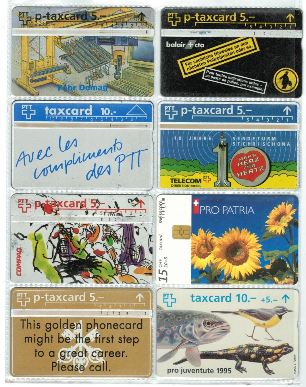 Schede telefoniche: 8 Taxcards – Usato da Zürich venduto da Tolima194