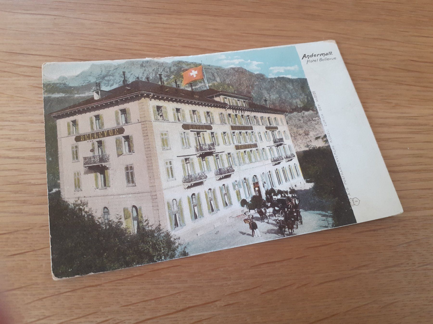 Ansichtskarten: ANDERMATT - HOTEL BELLEVUE – Gebraucht aus Winterthur von Ornyx7