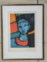 Kunstdruck von Rudolf Mirer mit Rahmen Signiert