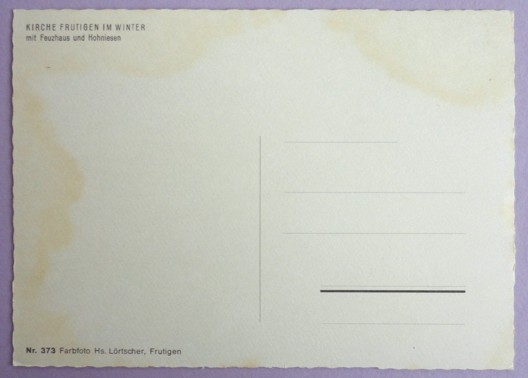 Cartoline postali: Kirche Frutigen im Winter – Difettoso da Fétigny venduto da Billy2miny 1