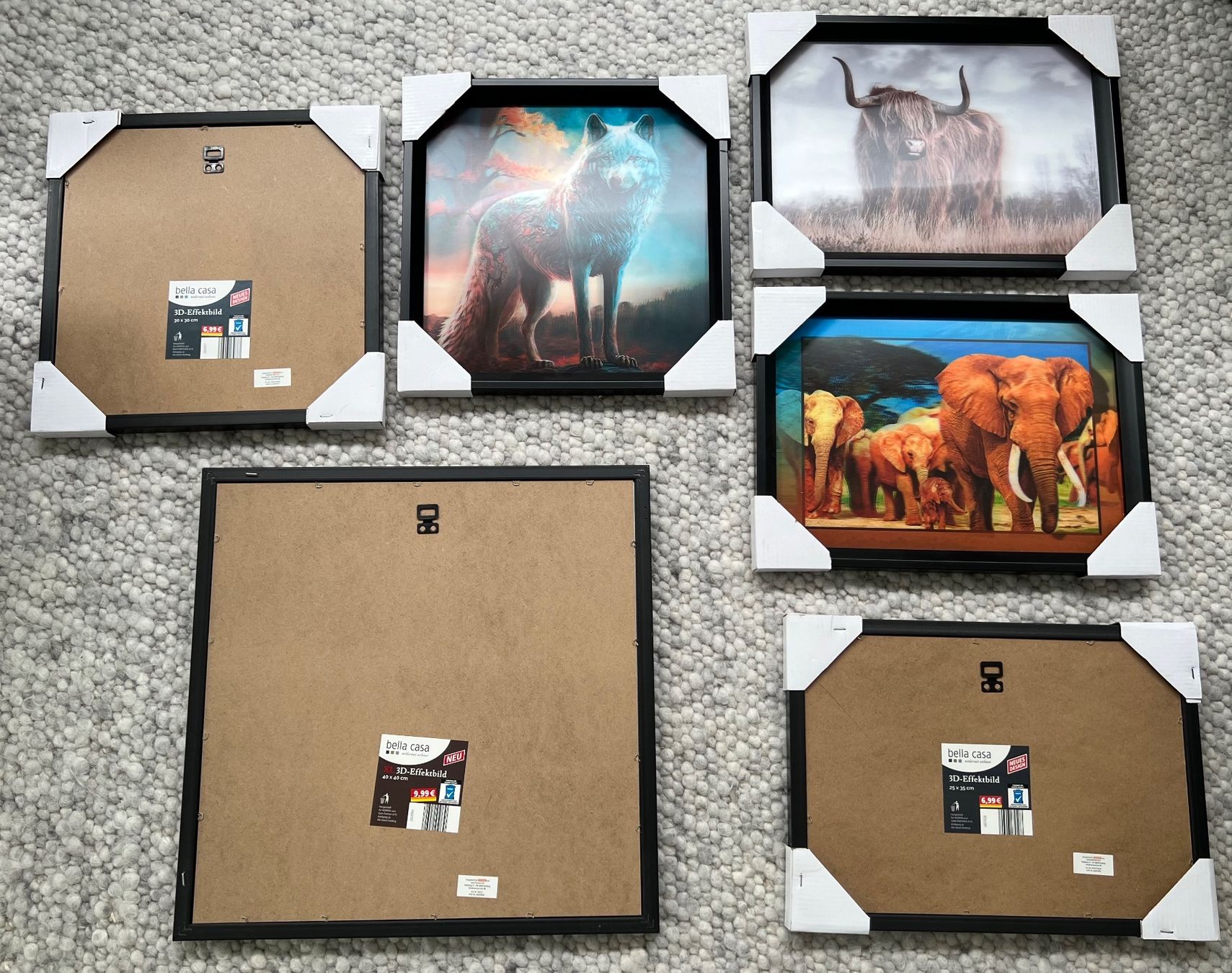 Foto & Immagini: 6er Set 3D-Effekt Tier Wandbilder -  neuwertig – Usato da Fislisbach venduto da ste_9yk7 1