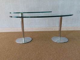 Design Glas-Couchtisch schwenkbar