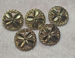 Knöpfe Gold Blumen Muster 5 Stück guter Zustand