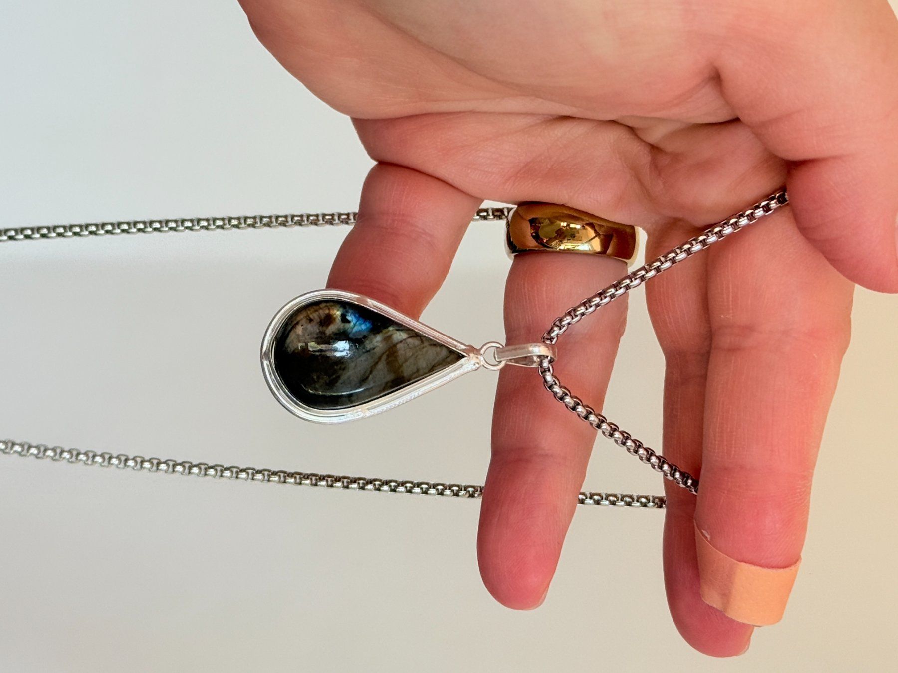 Ketten: Collier Labradorite , forme de goutte ✨... – Neu und originalverpackt aus Genève von AWWA 1