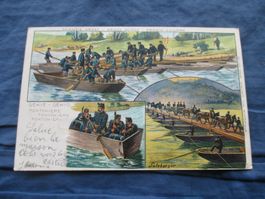ancienne carte, Armée Suisse pontoniers (génie)