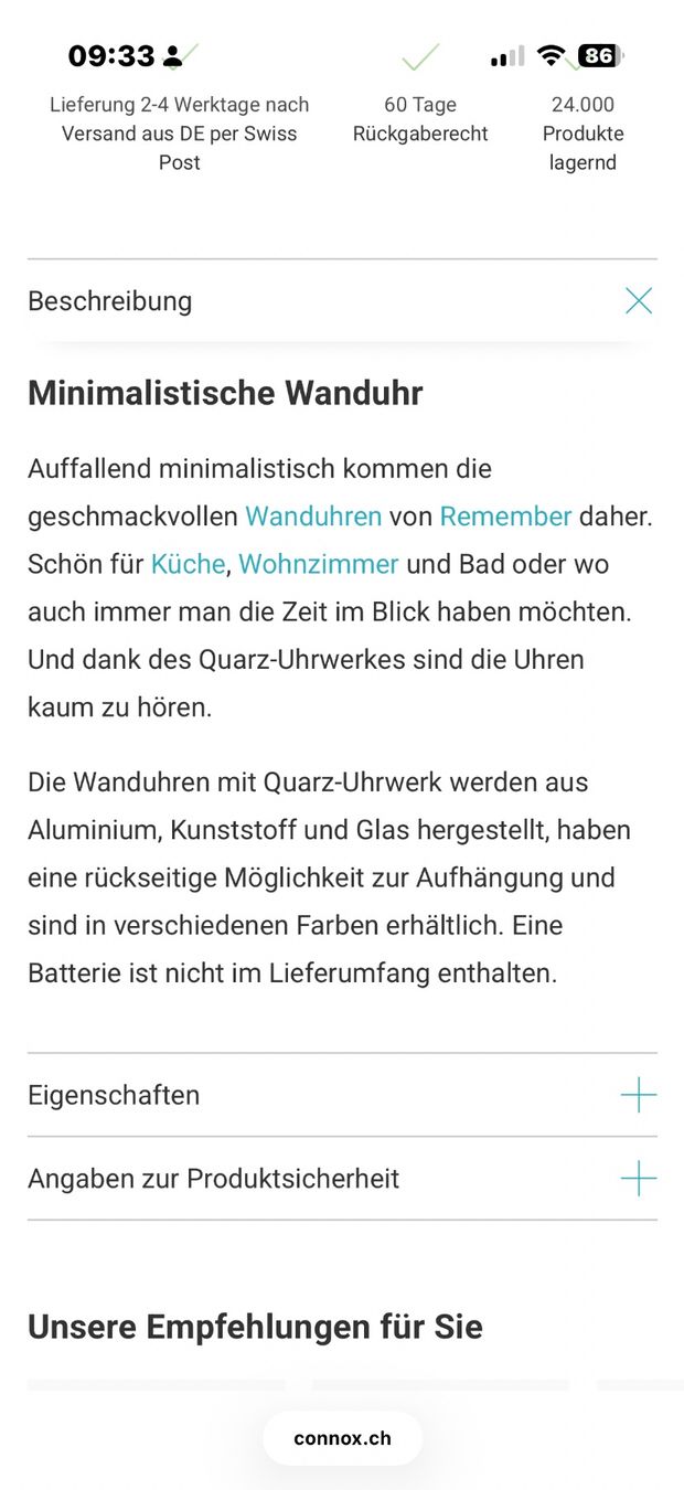 Montres: Wanduhr Remeber – Neuf (Voir description) à Pfaffhausen par alu_gp87 3