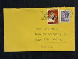 Enveloppe Luxembourg 1960-1980 affranchie Neuchâtel