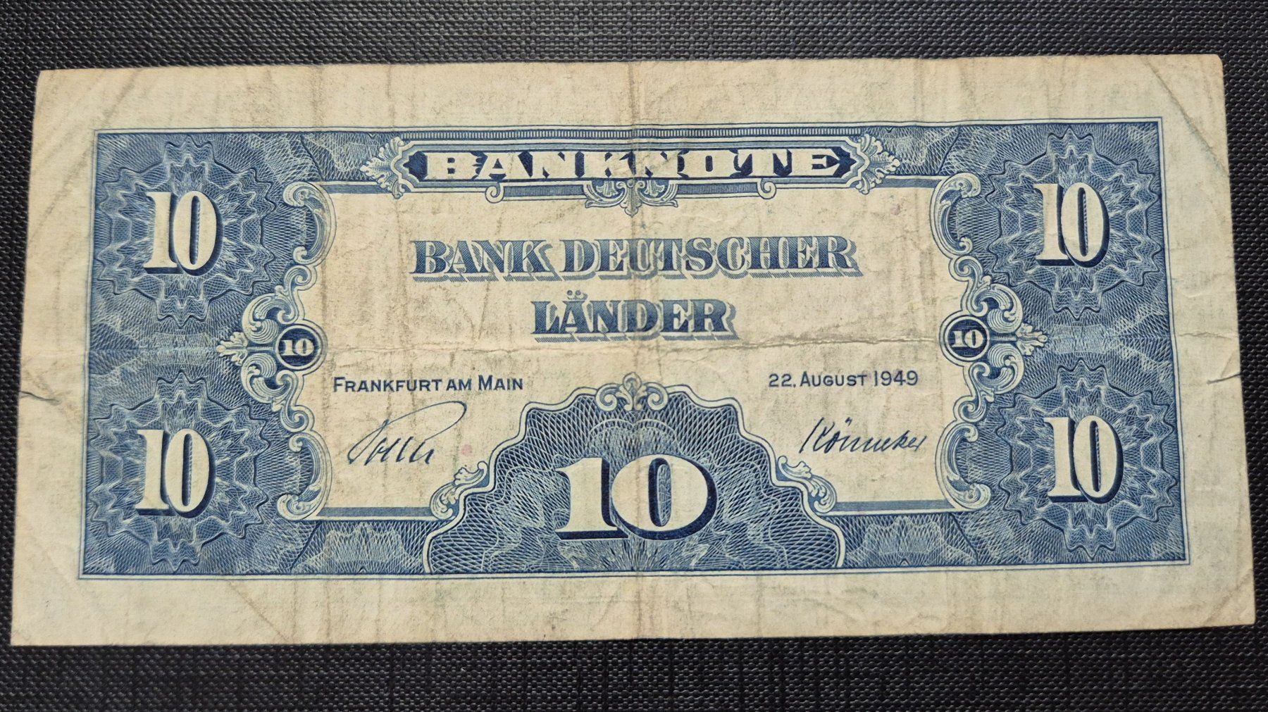 Banconote: 10 Mark BANK DEUTSCHER LÄNDER 1949 – Usato da Zürich venduto da brinkosos 1