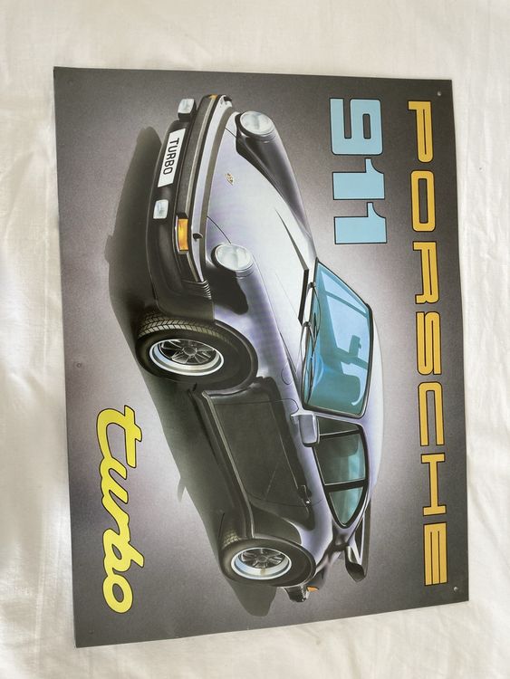 Plaque métal Logo Porsche 30x40cm