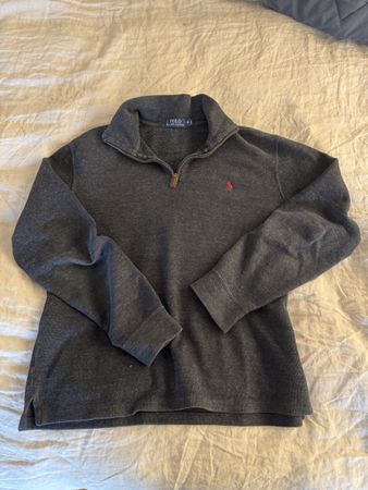 Ralph Lauren Grey Half-Zip Pullover - Size M - Great!