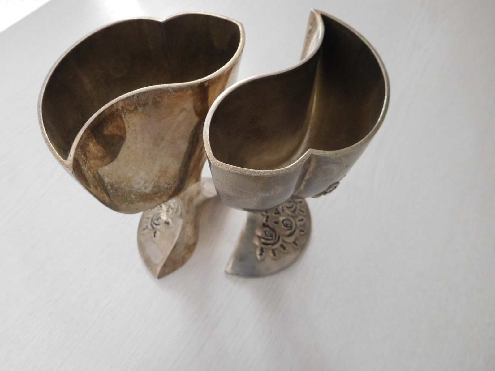 Alle Dekorationen: Kelch BECHER Set mit Rosendekor 2teilig versilbert – Gebraucht aus Holziken von Rupe