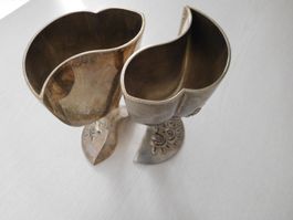 Kelch BECHER Set mit Rosendekor 2teilig versilbert