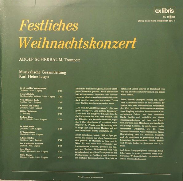 Dischi in vinile: Adolf Scherbaum - Festliches Weihnachtskonzert (LP) – Usato da Grüningen venduto da azulamarillo_vinyl 1