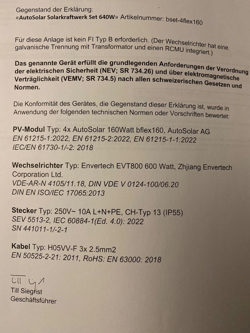 Dispositivi a energia solare: Solarpanel 4x160W, flexibel inkl WR mit 2 Eingängen – Usato da Münchenstein venduto da Aragorn_65 2