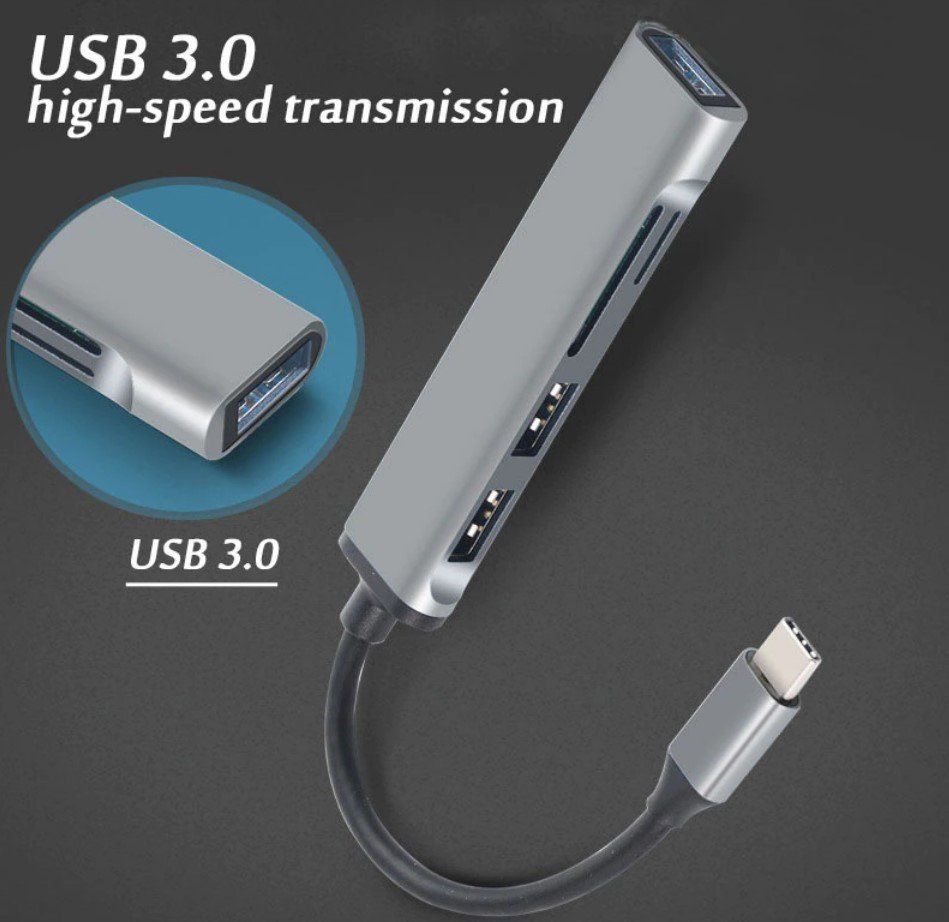 Hubs & Switches: USB-C 3.0 Hub: USB Port 3.0 + 2 x USB 2.0 + SD-Card Reader – Neu und originalverpackt aus Sursee von allduino 4