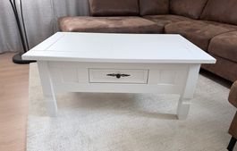 Couchtisch Landhaus weiss mit Schublade 