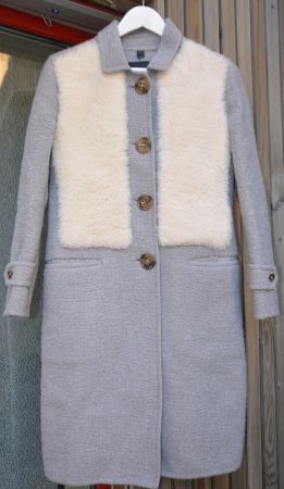 Burberry Prorsum .40 Mantel Schaffell -Wolle / manteau laine