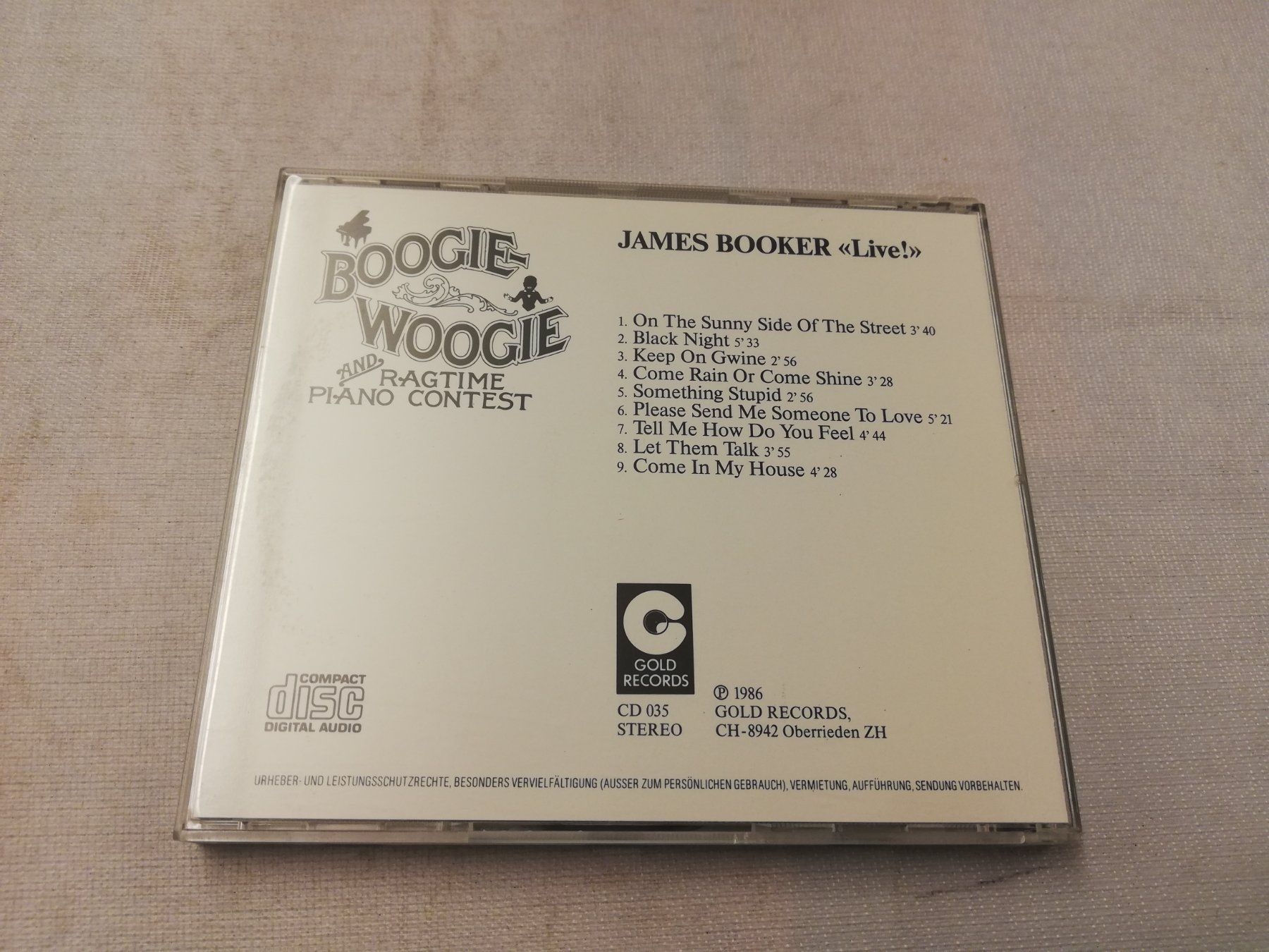 CD: JAMES BOOKER - LIVE – Usato da Bern venduto da Vinylsound.ch 1