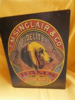 Blechwerbe Schild "T.M. SINCLAIR & CO IOWA" Sujets Hund