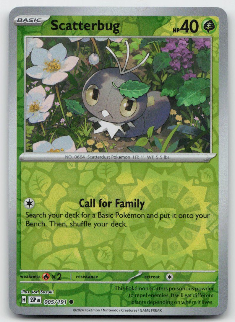 Pokémon Carte collezionabili: Pokemon Scatterbug Reverse 005/191 SSP EN 2024 – Usato da Lugano venduto da VlaseCard