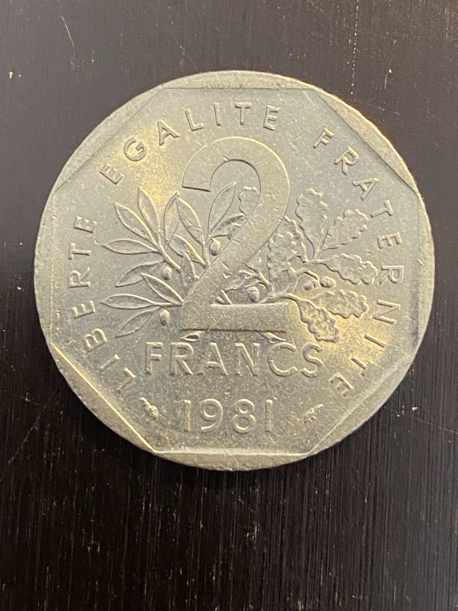 Alle Münzen: France, 2 FF 1981 nickel  – Gebraucht aus Corsier-sur-Vevey von Ginoarturo