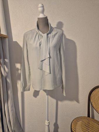Hallhuber Damen Seidenbluse hellgrün 2 teilig Grösse 40 neuw