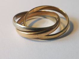 Vintage Tricolor Ring, 750er Gold Herrenring ca. 1940!