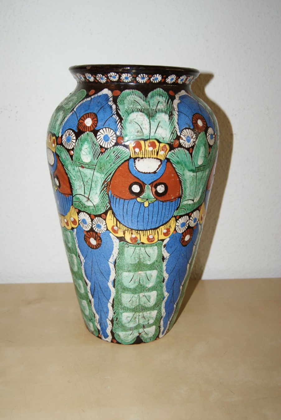 Vasi & Recipienti: Alte Thuner Majolika Vase Eulenmuster – Usato da Zürich venduto da Widi1