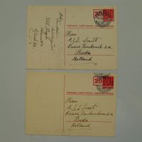 1950, Zwei Postkarten nach Holland, von ZÜRICH, günstig !