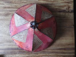 Magnifique plafonnier marocain en peau de chèvre dia. 38cm