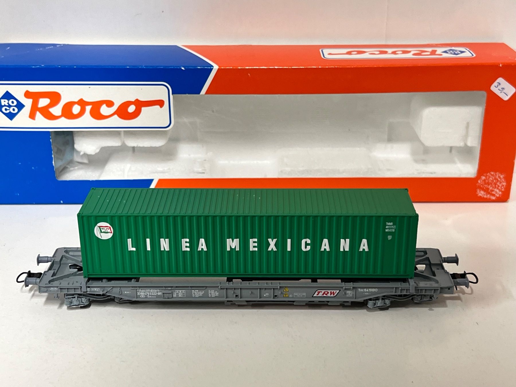 Roco Modellini di ferrovie: Roco Containerwagen "Linea Mexicana" SNCB H0 DC – Usato da Geroldswil venduto da TopTrain54 2