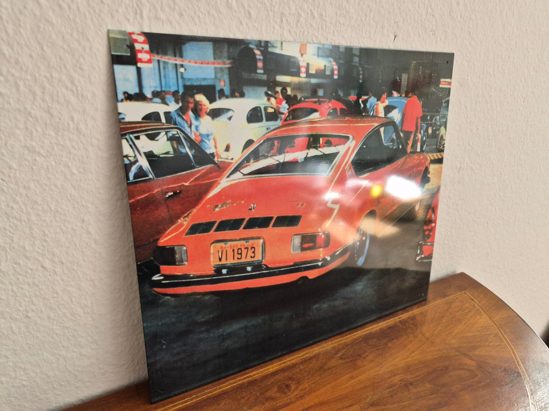 Volkswagen Insegne: Blechschild VW Karmann Ghia Oldtimer Schild Blech Reklame – Usato da Schaffhausen venduto da pfanis09 4
