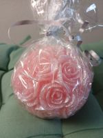 Rosenkerze Kugel rosa