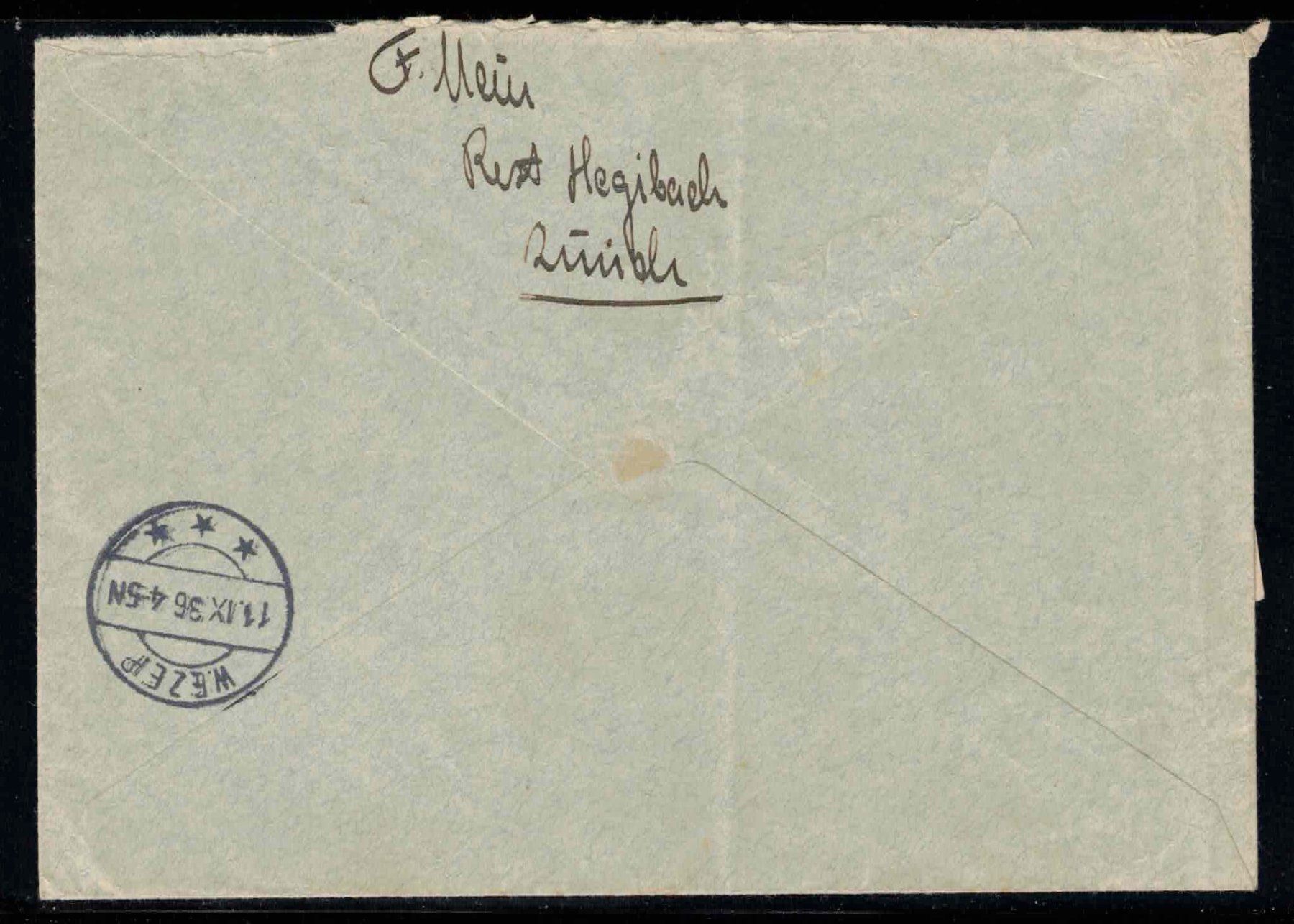 Alle Briefmarken: 1936 Flugpost Einschreibe Brief nach Holland – Neu (gemäss Beschreibung) aus Nuglar von Stamp88 1