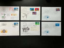 6 Belege Schweiz 1970-89 mit Aviatik