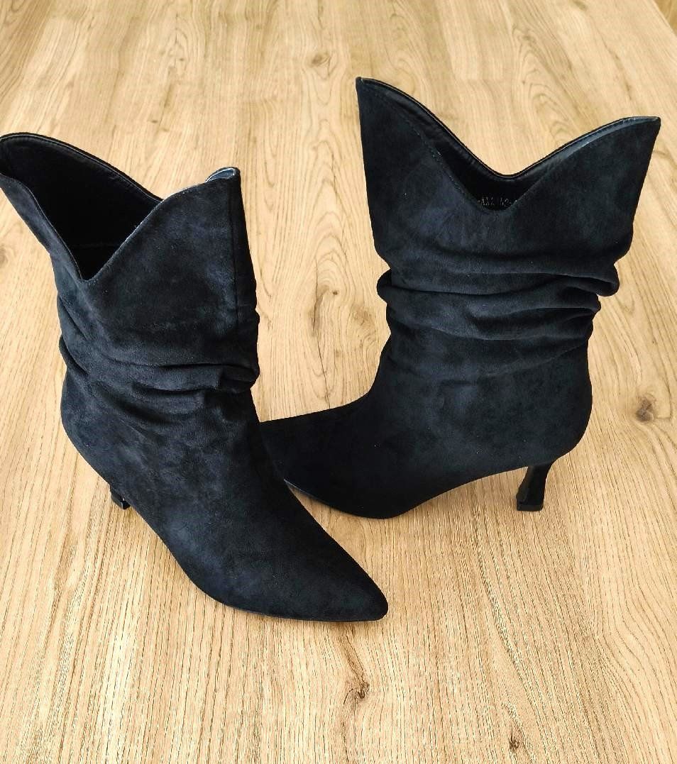 Damenschuhe: Geraffte Ankle Boots in schwarz, Grösse 39 – Neu und originalverpackt aus Dielsdorf von SHOES_BY_SYLVI 3
