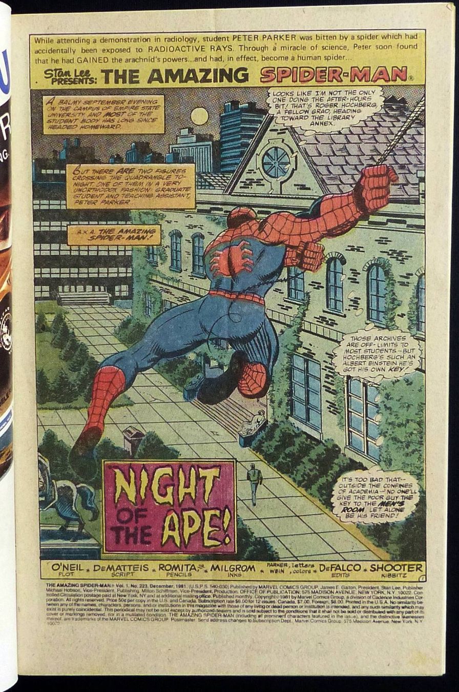 Comics: AMAZING SPIDER-MAN 223 VS RED GHOST & SUPER APES MARVEL 1981 – Gebraucht aus Lugano von YouWantUS 1