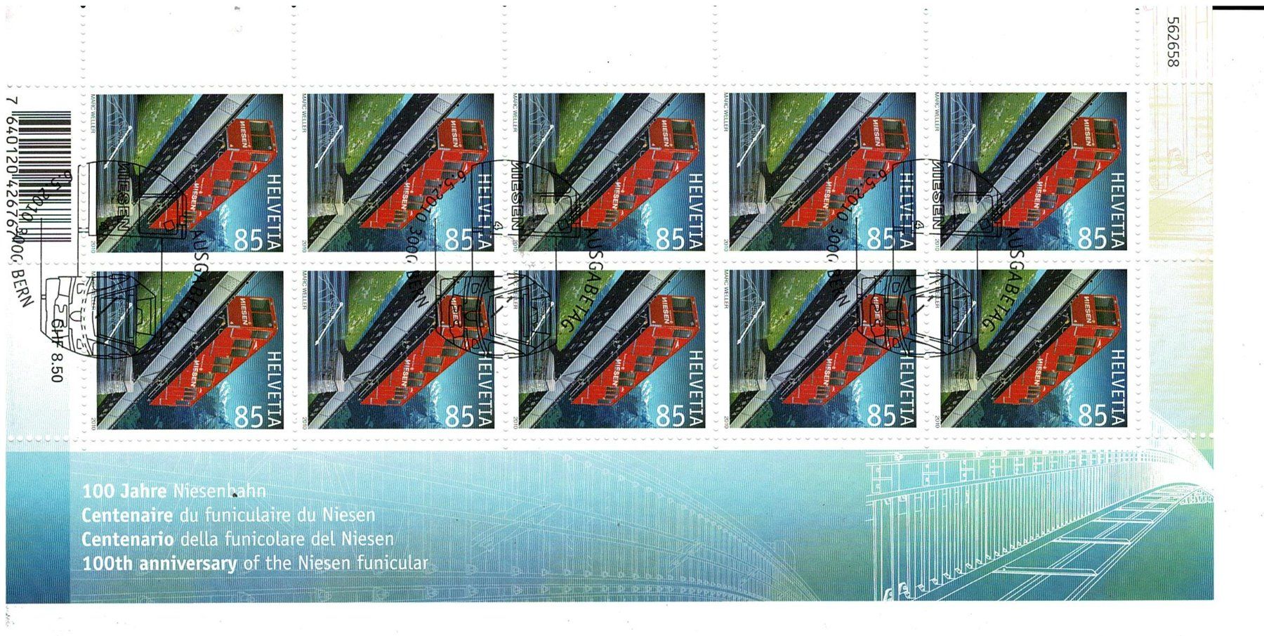 Alle Briefmarken: Niesenbahn 1 KB ET 1er jour – Gebraucht aus Lausanne von Whorvath