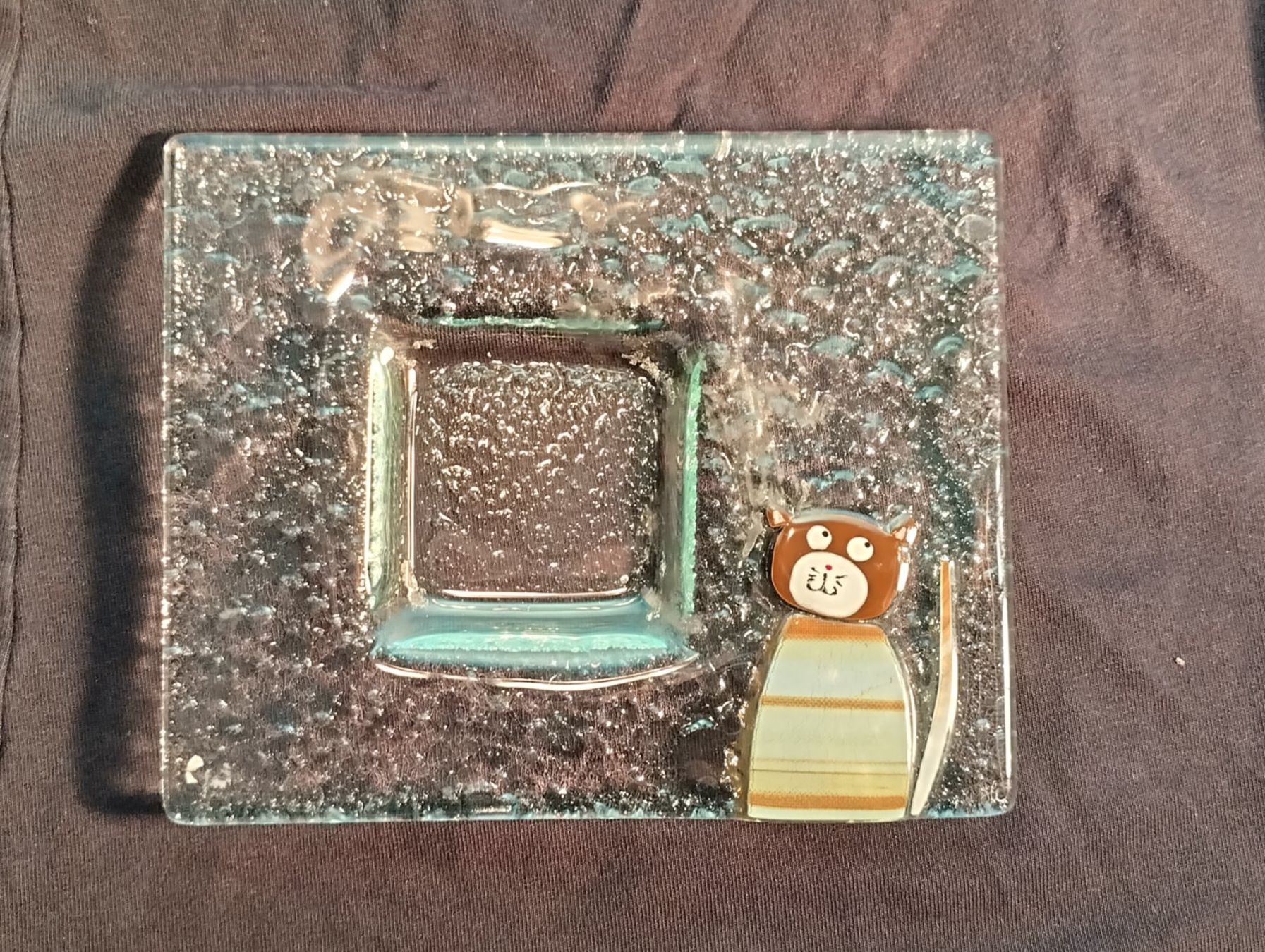 Portacandele: Teelicht-Unterlage mit Katze, Glas – Nuovo (secondo la descrizione) da Bellach venduto da JingleCherry 1