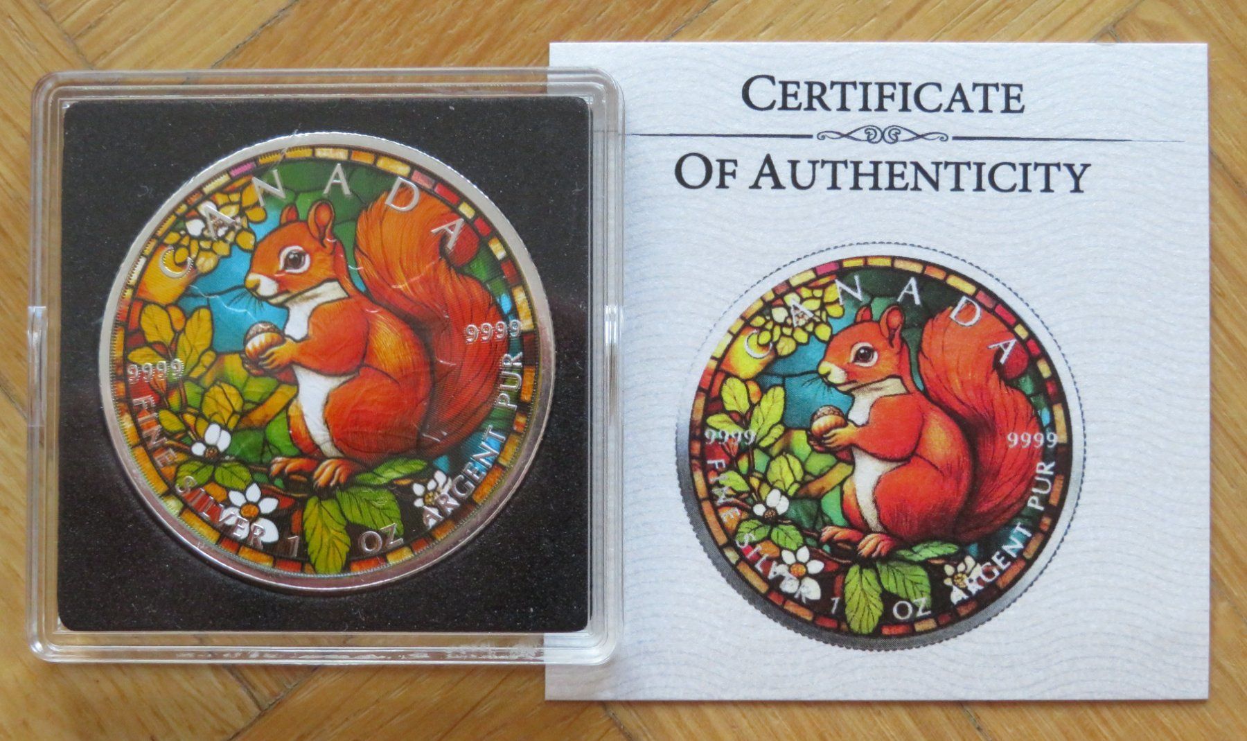 Alle Münzen: Maple Leaf 2025  Farbiger Round Stained Glass Squirrel 1 oz. – Neu (gemäss Beschreibung) aus Wetzikon ZH von Nicki6 1
