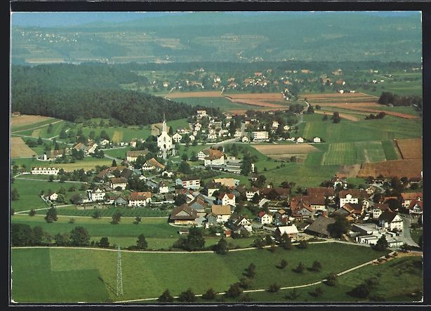 Ansichtskarten: Bünzen /AG, Teilansicht mit Kirche, Fli – Gebraucht aus Berlin von bartko-reher