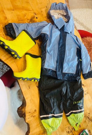 Junge Regen set große 92 Jacke gefuttert Zustand 👍