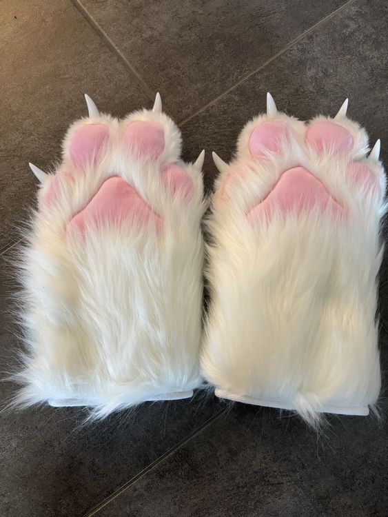 Plüsch Katzenpfoten-Handschuhe – Schwarz, Für Cosplay, Halloween & Therian Outfits